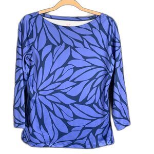 VINEYARD VINES Blue Simple Boatneck Bracelet-Length Sleeve Tee Extra Small #727